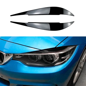 1 пара Черных Автомобильных Фар Накладка Для Бровей и Век Для BMW 4 Серии F32 F33 F36 2014-2020 Автомобильные Наклейки Накладка Для Век