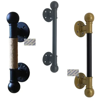 1 штука пеньковой веревки в деревенском стиле из черного золота, железная водопроводная труба для чердака, дверная планка для сарая с шаровым навершием