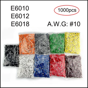 1000ШТ Терминал E6010 E6012 E6018 AWG # 10 размер кабеля 64.0мм2 Изолированный конец шнура клеммный провод кабельный штекерный разъем 9 цветов