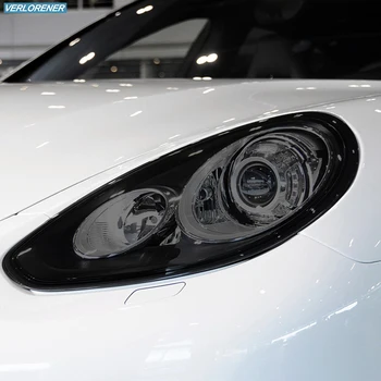 2 шт. защитная пленка для автомобильных фар с дымчато-черным оттенком, виниловая прозрачная наклейка из ТПУ для Porsche Panamera 970 2014 2015 2016