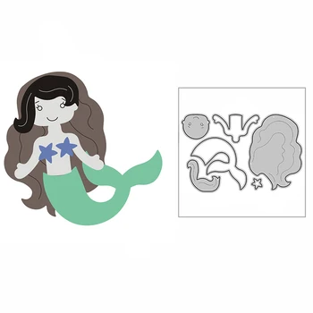 2023 Новые металлические штампы Mermaid Hug You для резки металла для скрапбукинга, тиснения, бумажных поздравительных открыток, изготовления украшений для фотографий