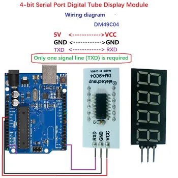 2x4bit UART TTL Последовательный Порт 7Seg Светодиодный Цифровой Ламповый Дисплейный Модуль Для Arduino & UNO MEGA2560 LEONARDO MICRO NANO АДАПТЕР