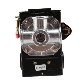 5-8 кг, 4-портовый 26-амперный реле давления, регулирующий клапан, Воздушный компрессор, Сверхмощный Черный Автоматический регулятор давления