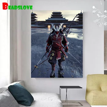5D DIY Алмазная живопись Полный Квадратный бриллиант Японский меч самурая броня плакат Вышивка Алмазная Мозаика Украшение ручной работы