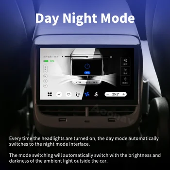 7-Дюймовая Android 12 Стерео Панель Переменного Тока Для Tesla Model 3 Model Y 2020-2023 Развлекательная Система Для Заднего Сиденья Car Touch Air Multimedia