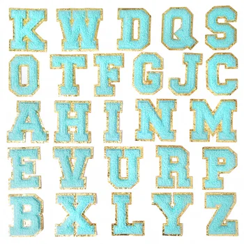 A B C D E F G Синие нашивки с английскими буквами для одежды, вышивка нашивок, аппликация для одежды