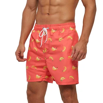 A301 Быстросохнущие Летние мужские пляжные шорты Siwmwear для мужчин, плавки, шорты, Пляжная одежда, Мужские купальники с принтом Банана