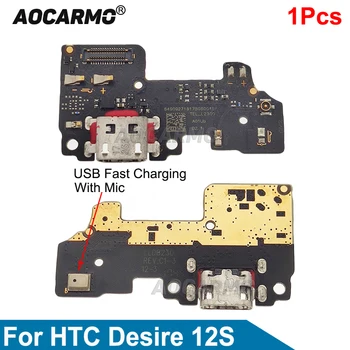 Aocarmo для HTC Desire 12S Разъем порта быстрой зарядки USB, разъем зарядного устройства, док-станция для микрофона, Запасные части для микрофона