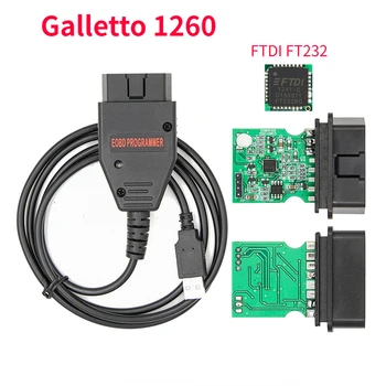 Galletto 1260 ECU OBD2 Flasher Кабель для программирования EOBD FTDI FT232RQ Инструмент Для Настройки Микросхем ECU Для Чтения и Записи Автомобильного ECU Серии Vag