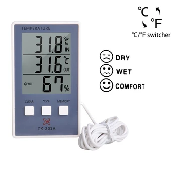 Naughty Bird Цифровой термометр Гигрометр Измеритель влажности температуры в помещении и на улице C / F ЖК-дисплей Датчик метеостанции