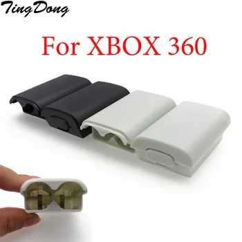 TingDong 60шт Чехол для батарейного блока в виде ракушки Комплект для беспроводного контроллера Xbox 360 Черный белый с наклейкой