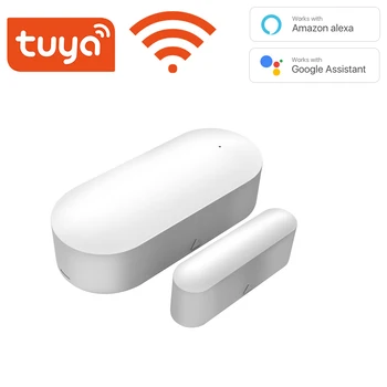 Tuya Smart WiFi /Zigbee Дверной Датчик Детекторы Открытия / Закрытия Дверей Wifi Домашняя Сигнализация Совместима С Alexa Google Home Smart Life App