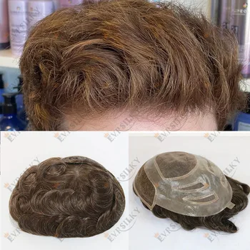 VERSALITE Прочный Парик для мужчин с кружевом спереди и искусственными дышащими париками для протезирования мужских волос из 100% натуральных человеческих волос В наличии