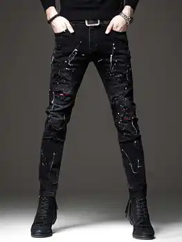 X03712 Модные мужские джинсы 2023 для подиума, роскошный известный бренд, европейский дизайн, мужская одежда для вечеринок
