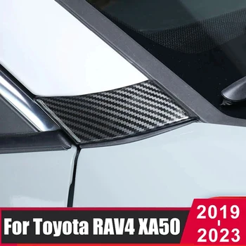 Автомобильная Передняя стойка Из Углеродного Волокна, Декоративная Нашивка, Хромированные Аксессуары Для Toyota RAV4 XA50 Hybrid 2019 2020 2021 2022 ABS Для Укладки