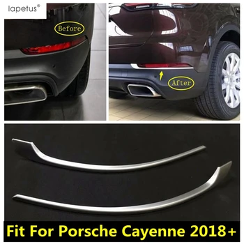 Аксессуары Lapetus Подходят для Porsche Cayenne 2018 - 2023 Боковые задние задние противотуманные фары багажника, накладка на веко, молдинг для рамки, комплект отделки