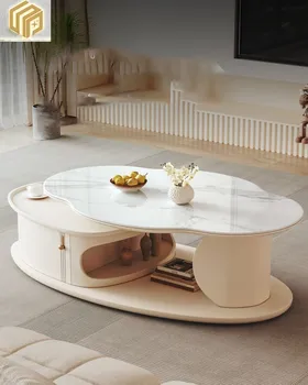 Высокий и низкий чайный столик в вестибюле отеля, гостиная, домашний современный простой чайный столик неправильной формы на заказ