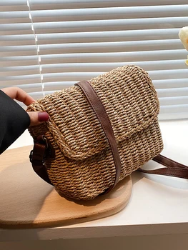 Высококачественная маленькая сумка, женская сумка 2023, новая летняя сумка из соломенной ткани, популярная женская сумка-мессенджер