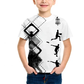 Диск-гольф, футболка для мальчиков, топы с короткими рукавами, детская одежда для девочек, летняя футболка, одежда для малышей 2-8 лет9