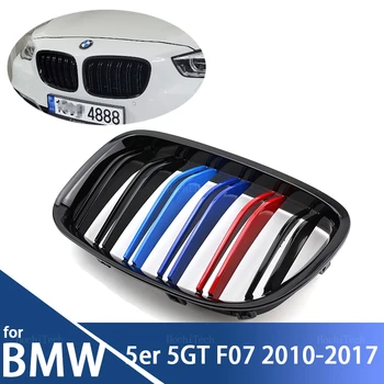 Для BMW 5 серии GT F07 2010-2015, автомобильный стайлинг, новый вид, решетка радиатора, передняя решетка, глянцевая Двойная планка с 2 линиями