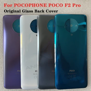 Для POCO F2 Pro Оригинальная задняя крышка аккумулятора из закаленного стекла для POCOPHONE POCO F2 Pro Замена корпуса телефона