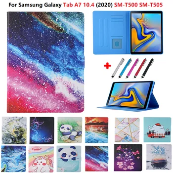 Для Samsung Galaxy Tab A7 2020 Чехол 10 4 из искусственной Кожи Чехол для планшета Samsung Galaxy Tab A7 A 7 SM-T500 T505 T507 10.4 Чехол + ручка