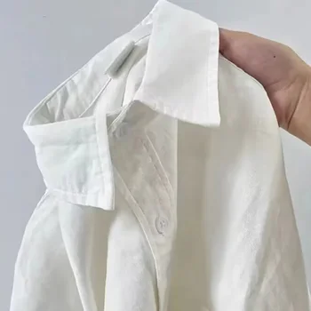 Женская модная блузка с плотным и непрозрачным нагрудным карманом, белые Черные рубашки из 100% хлопка