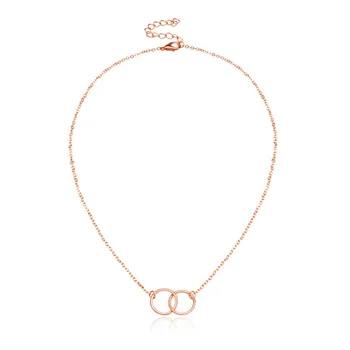 Женская подвеска из сплава Delysia King в виде круга, цепочка на ключицу, модное ожерелье с двойным кругом.