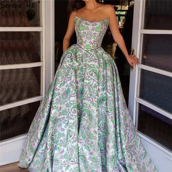 Зеленые Фиолетовые сексуальные платья для выпускного вечера с открытыми плечами 2023, платья для выпускного вечера с вышивкой трапециевидной формы без рукавов, Длинные Serene Hill BLA70137