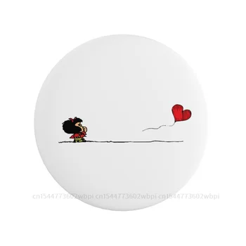 Значок в виде сердца Mafalda, Металлическая брошь, модная мягкая булавка на пуговице, креативный подарок для влюбленного, декор воротника, настраиваемый