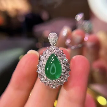 Изумрудное кольцо HN 5,71 карата из чистого 18-каратного золота, ювелирные изделия из натурального ярко-зеленого изумруда, драгоценный камень, бриллиант, женские кольца для женщин, Изящное кольцо