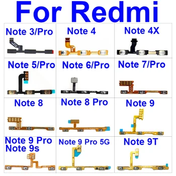 клавиша Включения/выключения и Боковая Кнопка Регулировки Громкости Гибкий Кабель Для Xiaomi Redmi Note 3 4 4X5 5A 6 7 7s 8 8T Note 9 Pro Max 9T 9s Note 9 Pro 5G