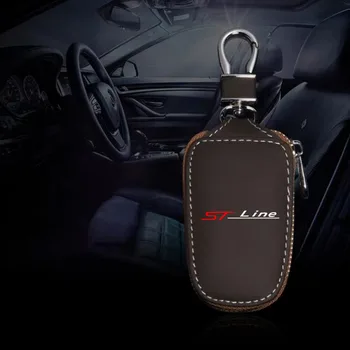 Кожаный чехол для дистанционного ключа автомобиля, брелок для автомобильных аксессуаров Focus ST Mondeo ST Line