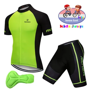 Летний Детский комплект из джерси для велоспорта с коротким рукавом, Дышащая Детская Велосипедная одежда для мальчиков, Быстросохнущая Летняя Велосипедная форма
