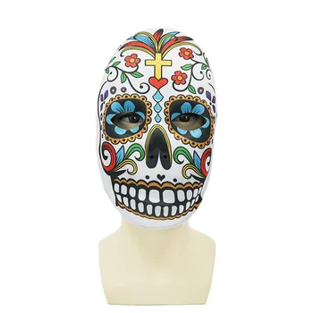 Маска для всего лица на Хэллоуин, Красочная маска для маскарада, Мексиканский День мертвых, Классические Световые маски