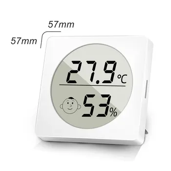 Мини-комнатный термометр, ЖК-цифровой комнатный гигрометр, измеритель влажности со смайликом, Кронштейн датчика, Метеостанция Indoo