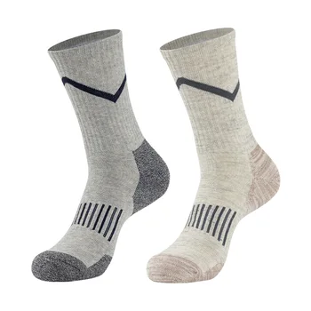 Мужские носки деловые серые носки средней длины, высококачественные Мягкие хлопчатобумажные носки, дышащие спортивные лыжные носки на открытом воздухе