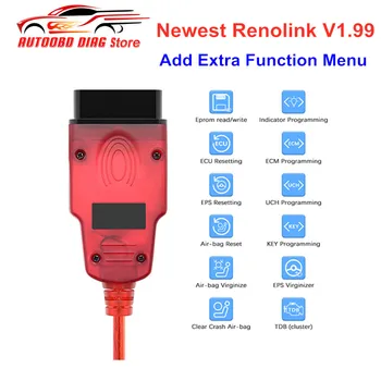 Новейший Renolink V1.99 Для Renault OBD2 Автомобильный Диагностический Автоматический Инструмент ECU Чип-Тюнинг Сброс Подушки Безопасности V1.87 ECM UCH Ключевой Программатор