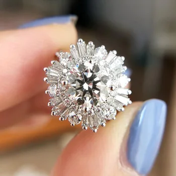 Новое роскошное кольцо 2023 года с полным цирконием в виде снежинки, обручальное кольцо для вечеринки с предложением руки и сердца F954
