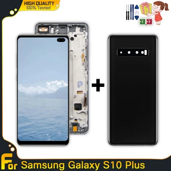 Новый TFT ЖК-дисплей Для SAMSUNG Galaxy S10 Plus SM-G9750 G975F Дисплей С Сенсорным Экраном и Цифровым Преобразователем В сборе Для S10 Plus С Рамкой / задней крышкой