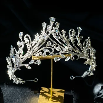 Новый роскошный изысканный свадебный головной убор королевы в стиле ретро со стразами супер фея сцена для дня рождения ежегодная встреча корона невесты на подиуме