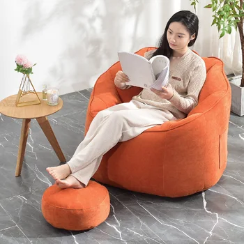 Оранжевый диван в скандинавском стиле для гостиной, Современный минималистичный Одноместный Дизайнерский диван в Европе, Роскошная мебель для салона Канапе