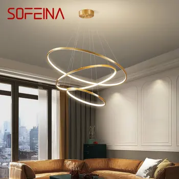 Подвесной светильник SOFEINA Nordic Copper LED Роскошное Золотое Простое кольцо Латунный Подвесной Светильник Декор для Дома Гостиной Отеля