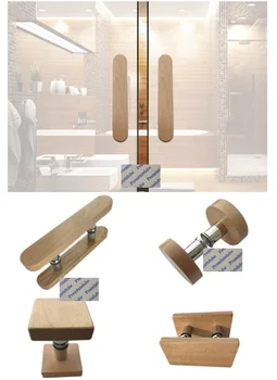 Прозрачная Стеклянная дверная ручка из массива дерева, закрывающая вход в коммерческую ванную, сауну, душевую кабину.