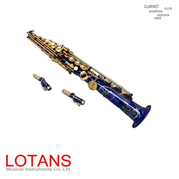 Профессиональный Китайский саксофон Sachs хорошего качества, покрытый золотисто-синим лаком для саксофона сопрано