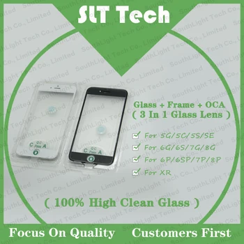Рамка Холодного Прессования Передней Стеклянной Панели 3 В 1 С Клеем OCA Для Iphone Iphone 5 5SE 5C 6s 6 7 8 plus 7g 8g XR Ремонт ЖК-экрана