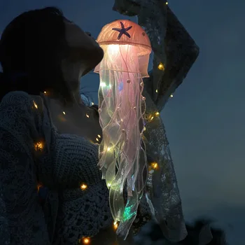 Ручная работа и креативное украшение в виде медузы своими руками, украшение атмосферы, Вечерний свет для воздушных люстр