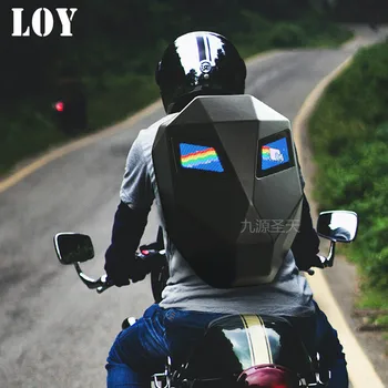 Светодиодный рюкзак для мужчин, жесткий Светодиодный мотоциклетный шлем, рюкзак для деловых поездок, Водонепроницаемый рюкзак для ноутбука большой емкости