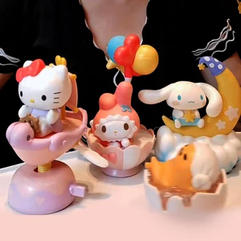 Серия KFC Sanrio Hello Kitty Cinnamoroll Melody Мультфильм Милая модель Украшение Игрушки Куклы Хобби Фигурки Подарки к празднику
