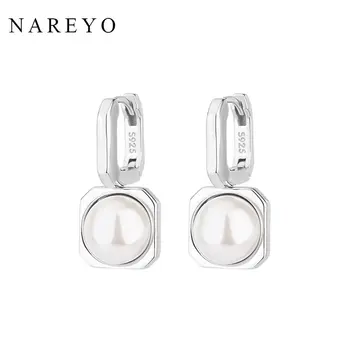 Серьги с жемчугом уникального дизайна NAREYO, женские серьги, легкие роскошные серьги из стерлингового серебра 925 пробы высокого качества